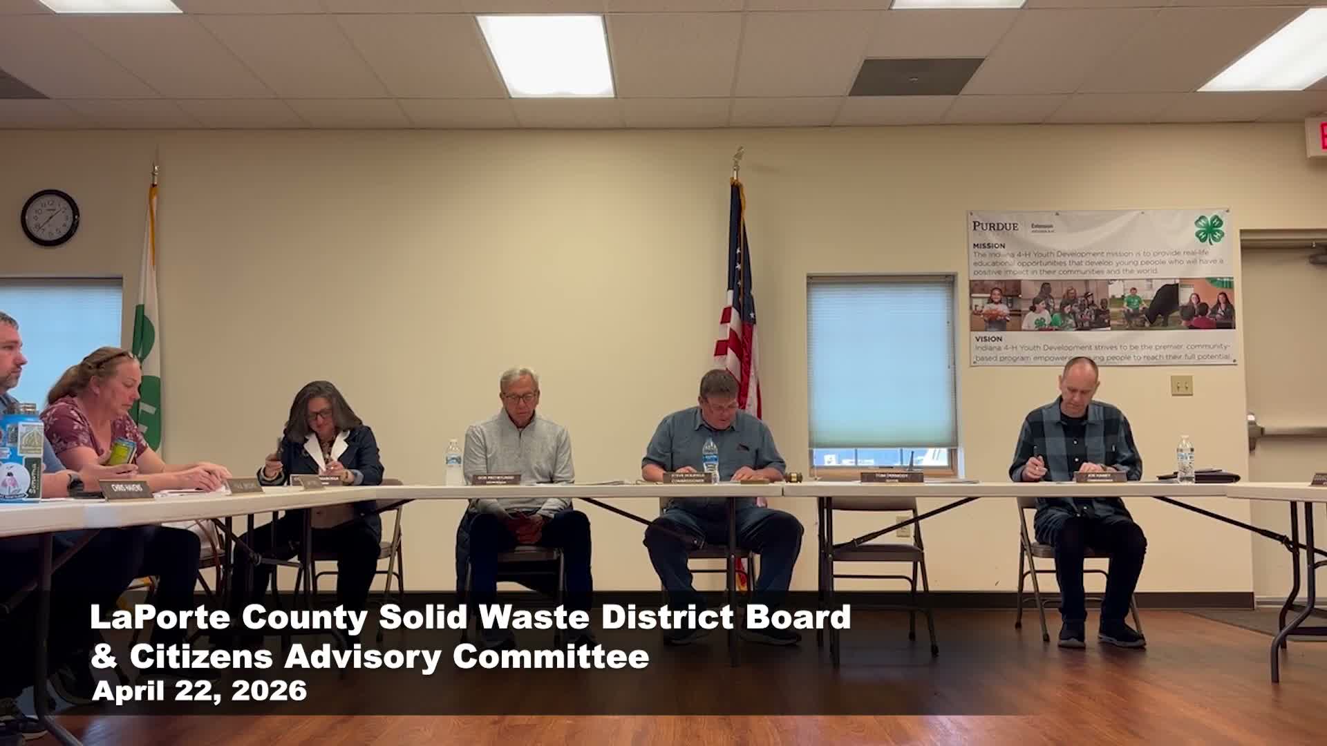 Votes at a glance: LaPorte County Solid Waste District actions on April 22, 2026