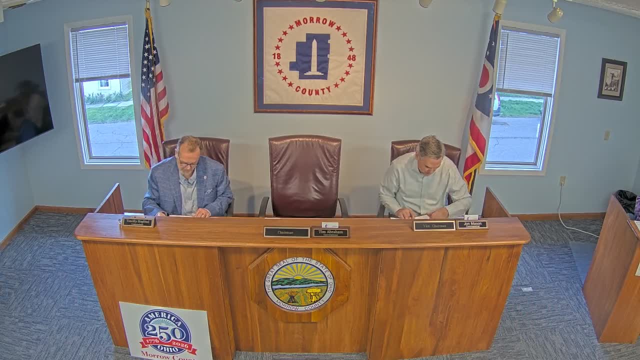 Morrow County commissioners approve consent agenda, authorize juvenile detention agreement with Erie County