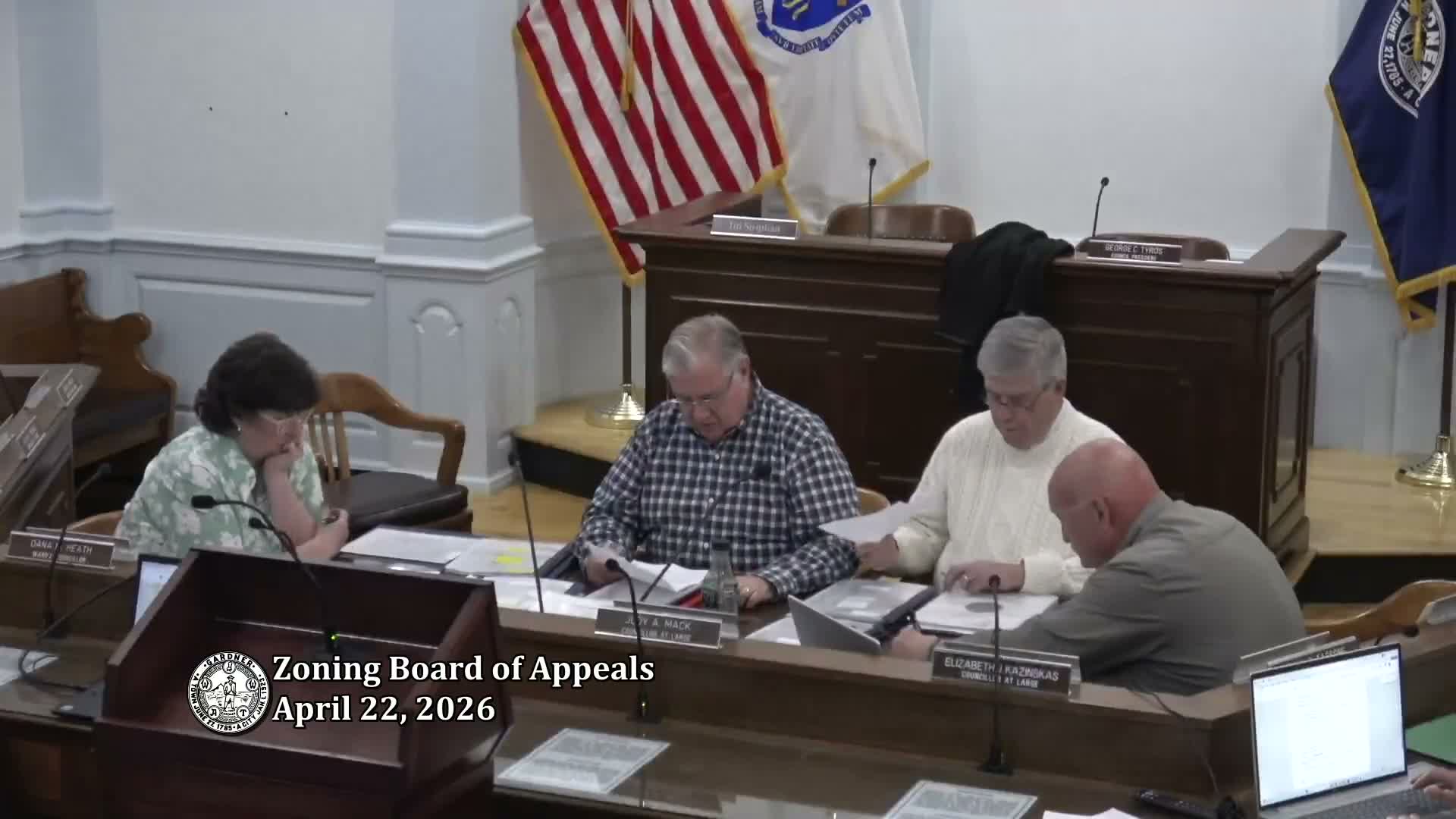 SBA/consultant seeks approval for 130‑foot ‘monopine’ at Gardner Walmart; ZBA schedules site visit and continues case