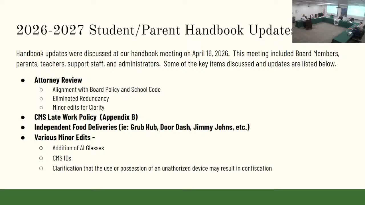 Board reviews handbook changes: late‑work rules, delivery limits and AI devices
