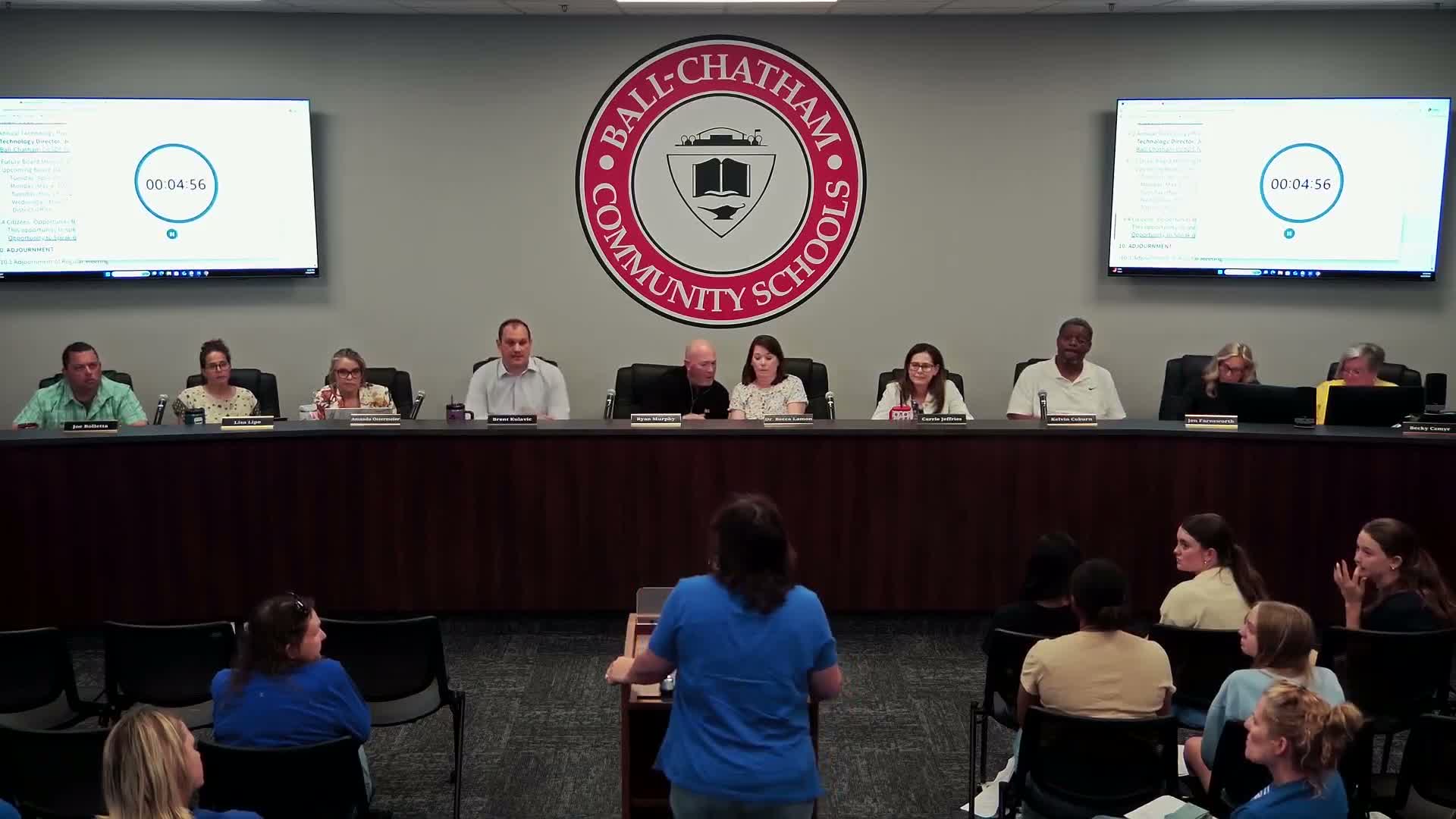 Union president and teachers tell Ball Chatham board due process wasn’t followed in disciplinary case