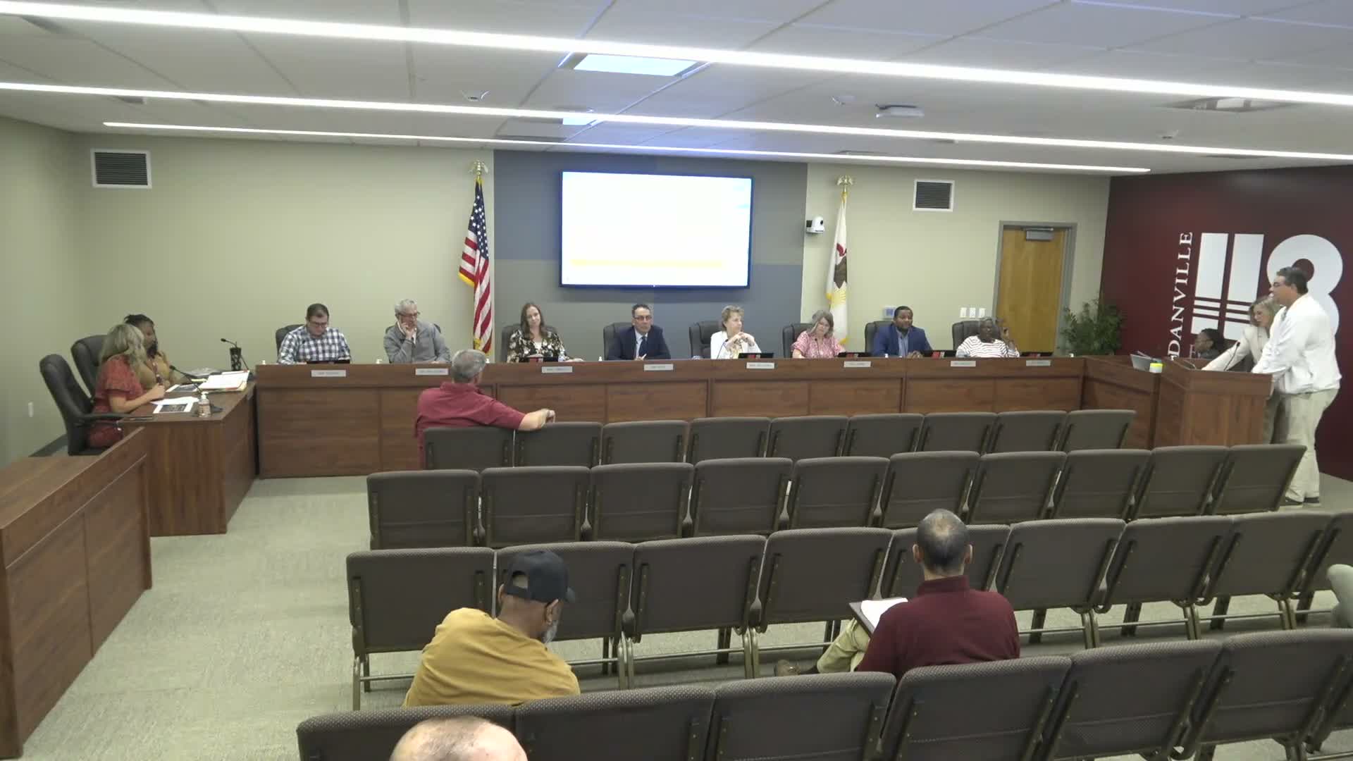 Danville CCSD 118 outlines $4.2M shift to grant funding to reduce projected deficit; board approves multiple purchases and contracts