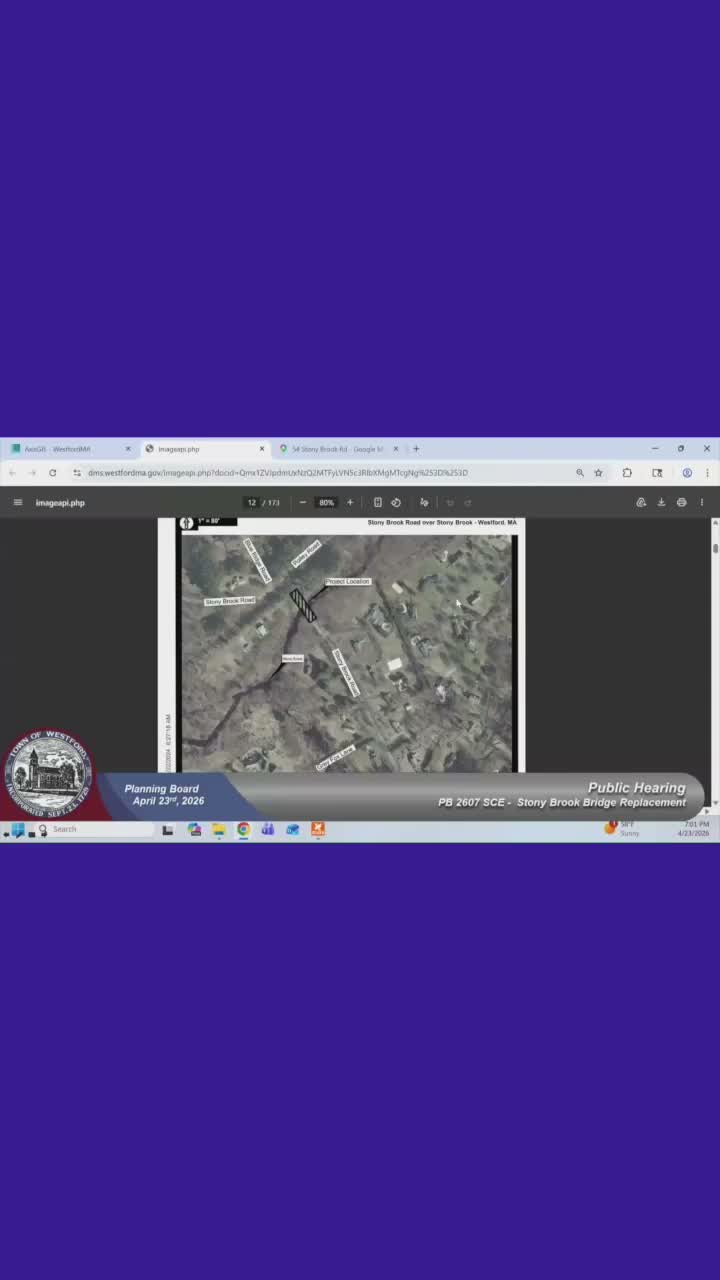 Planning board weighs safety and scenic concerns for MassDOT-funded Stony Brook bridge rehabilitation
