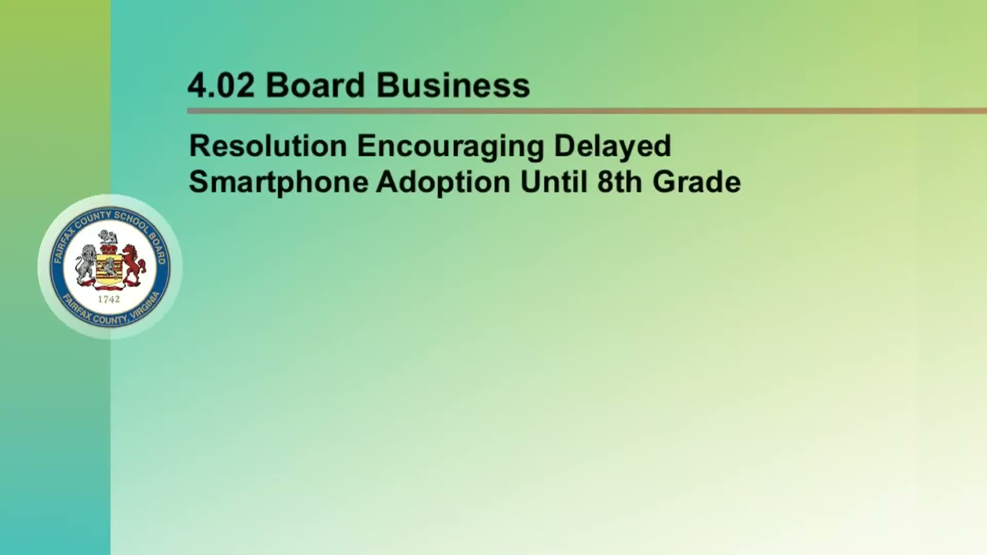 Fairfax County School Board urges families to delay smartphone adoption until after eighth grade