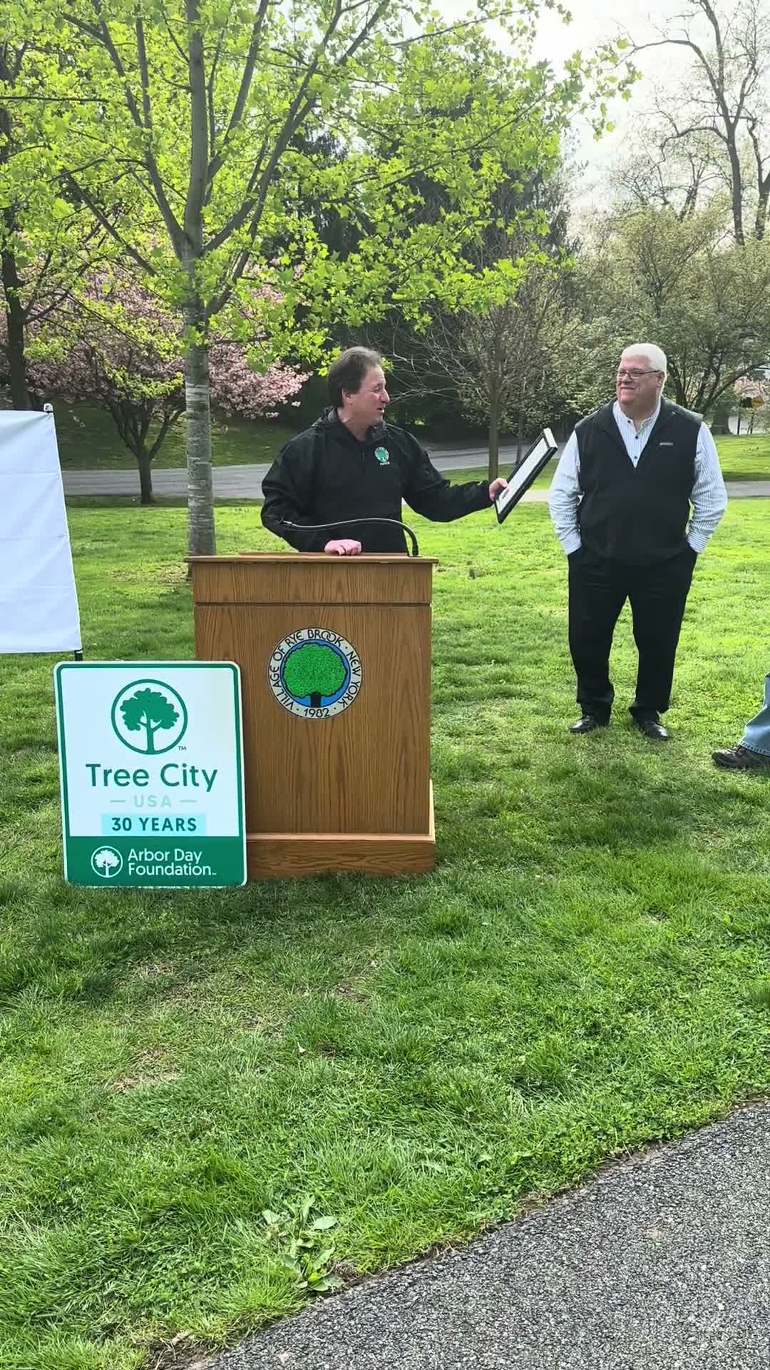 Rye Brook mayor proclaims April 24, 2026, Arbor Day and oversees ceremonial red maple planting