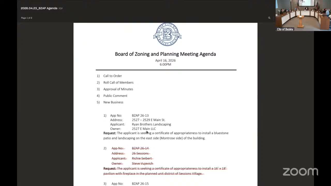 Bexley zoning board approves Bluestone patio, hot tub and other variances; tables large Parkview parking pad