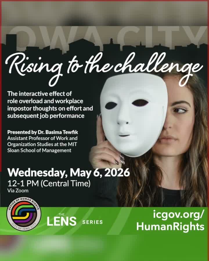 Iowa City Human Rights Office to host webinar on imposter syndrome May 6