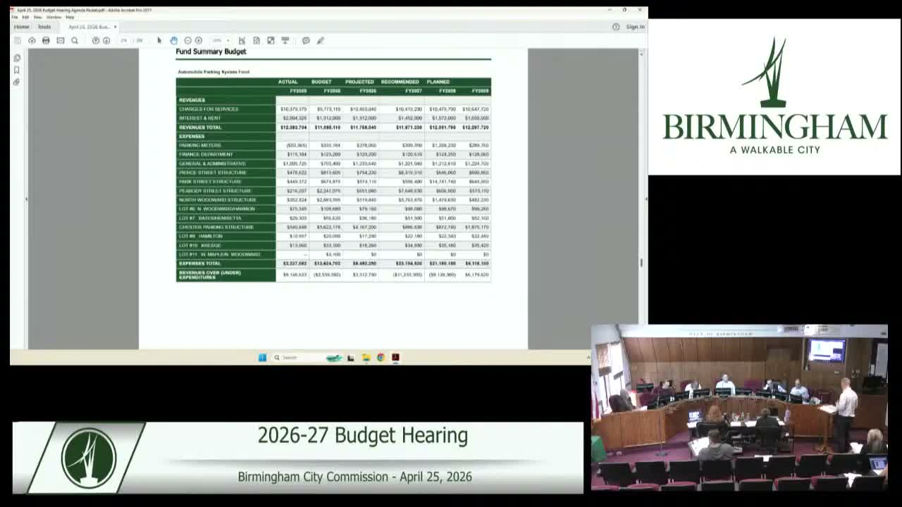 Parking modernization and potential public-private partnerships highlighted in Birmingham budget talks