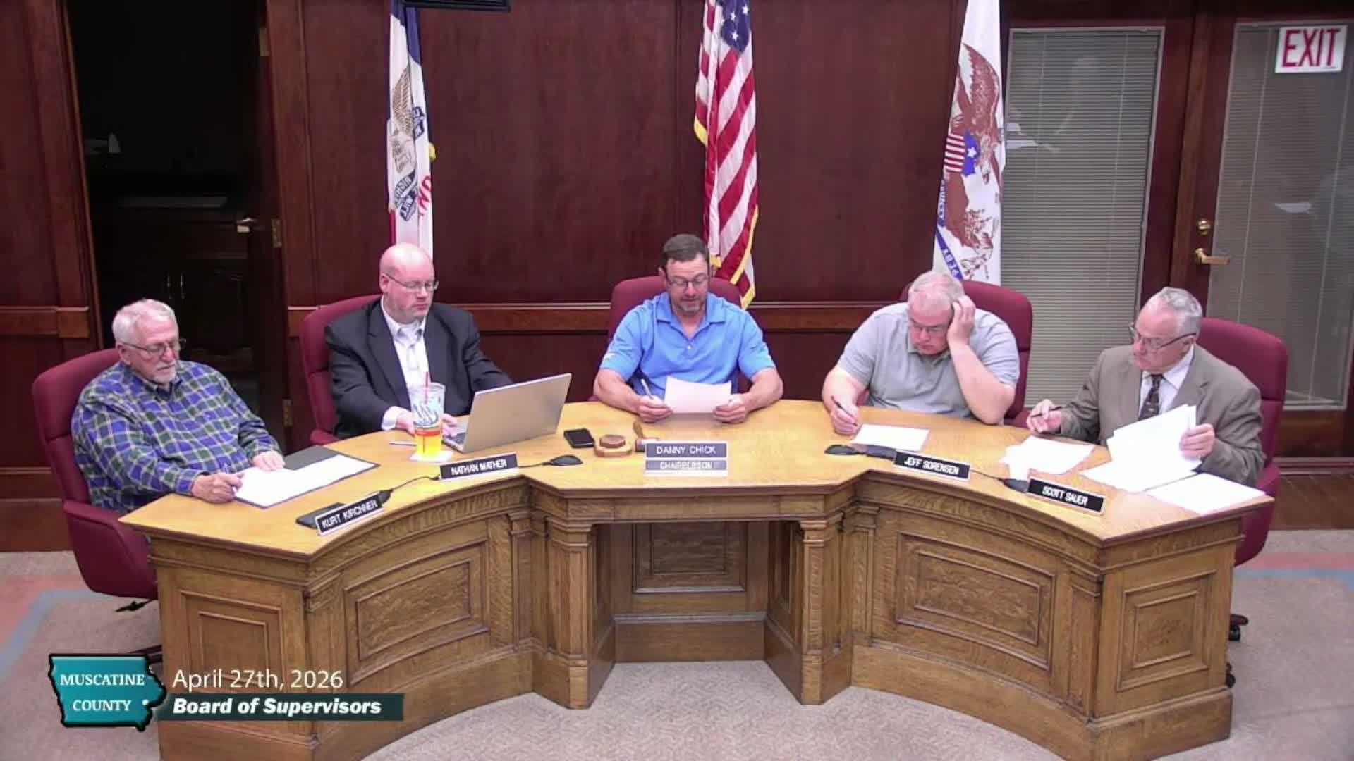 Muscatine County supervisors approve $1.24 million in claims, OK Windstream fiber permit and several maintenance contracts