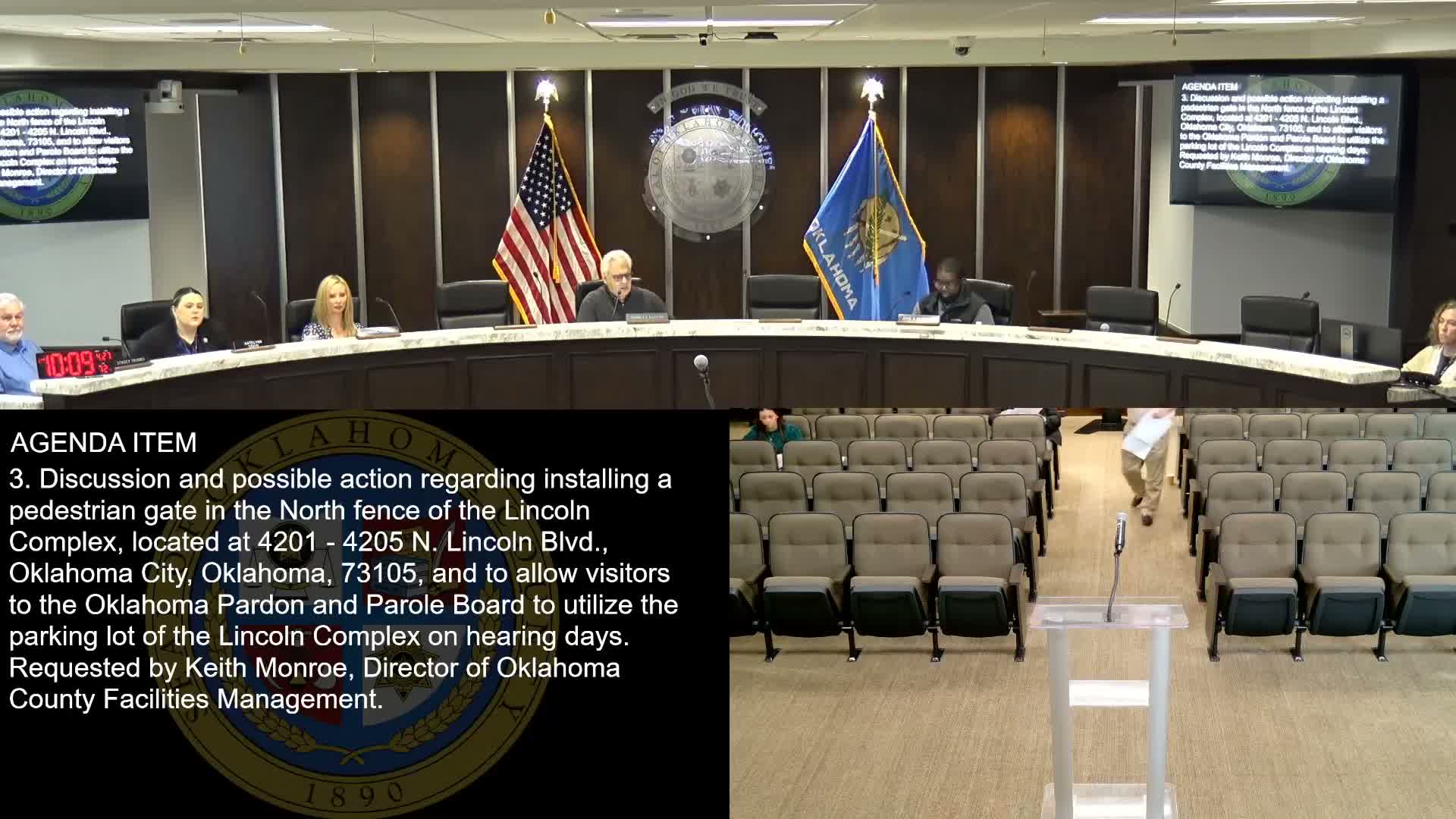 Board authorizes staff research on gate, parking rent for Pardon and Parole Board at Lincoln Complex