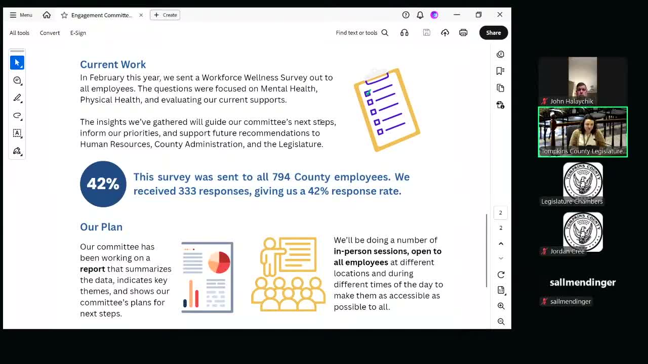 County wellness survey finds 42% response rate; engagement committee to hold staff sessions