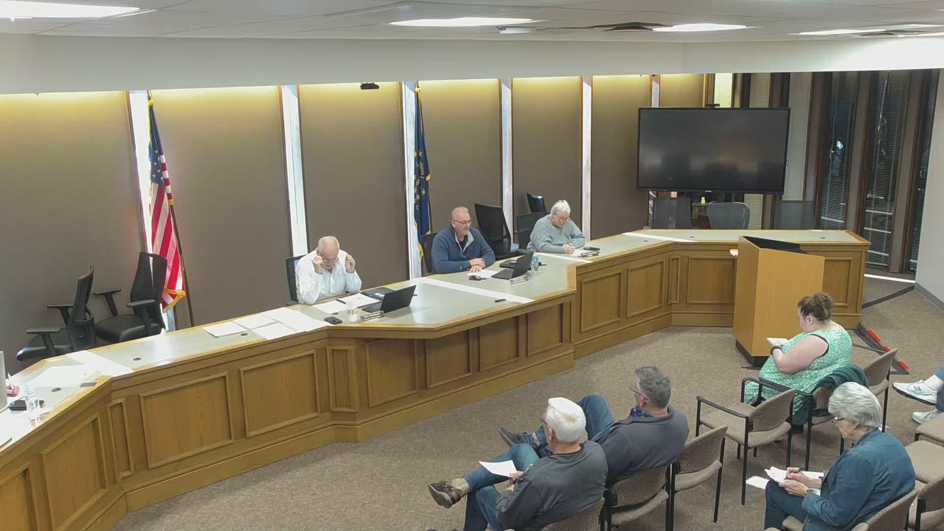 Commissioners rescind driveway permit, approve NIPSCO access and heavy-haul permits; OK right-of-way buys and equipment plan