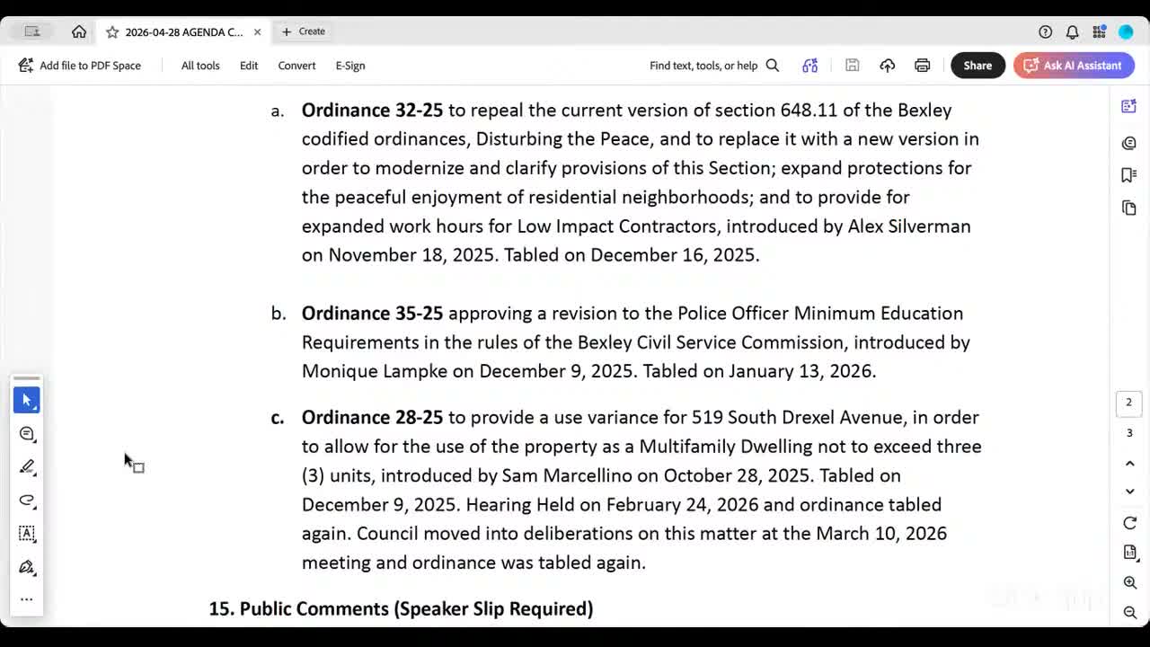 Council amends and adopts ordinance revising police hiring qualifications