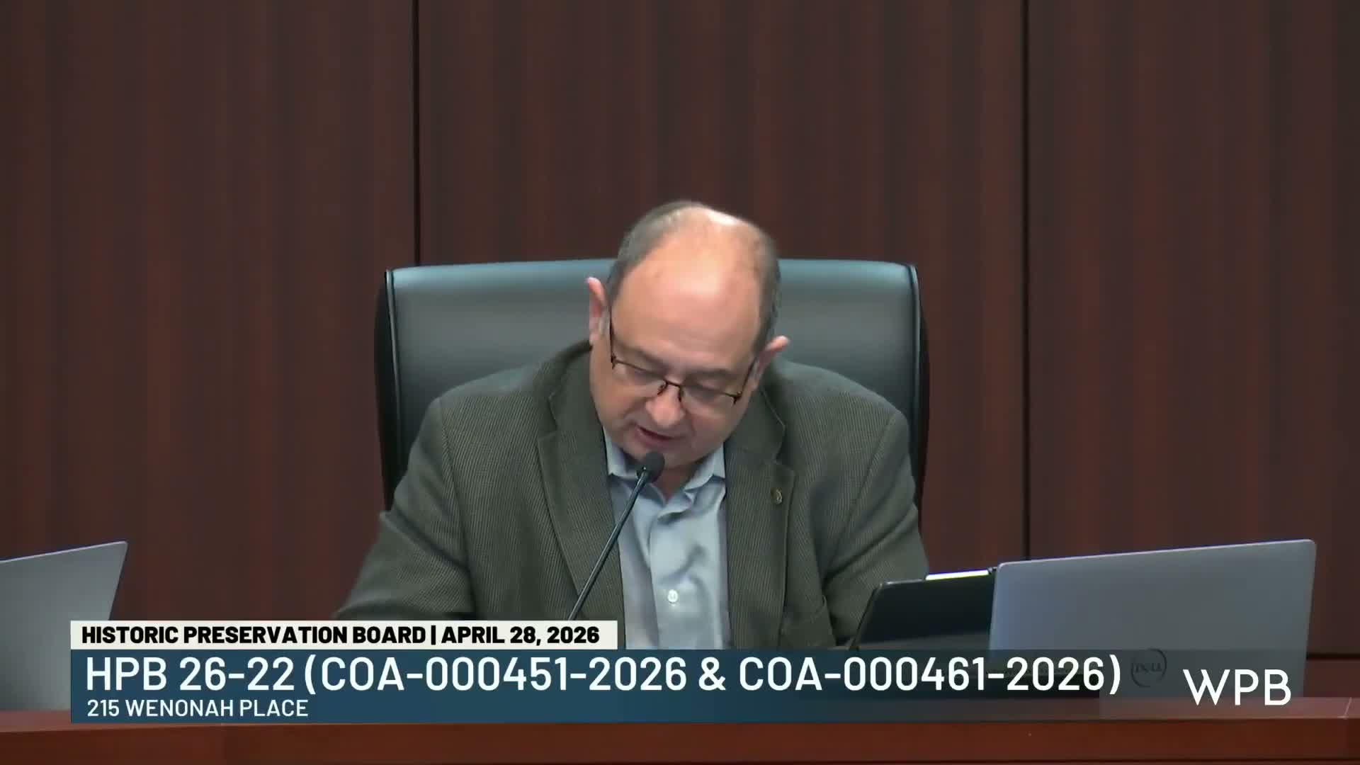 Historic Preservation Board approves several COAs and tax‑exemption requests; sliding doors, French doors, and accessory relocation among conditions