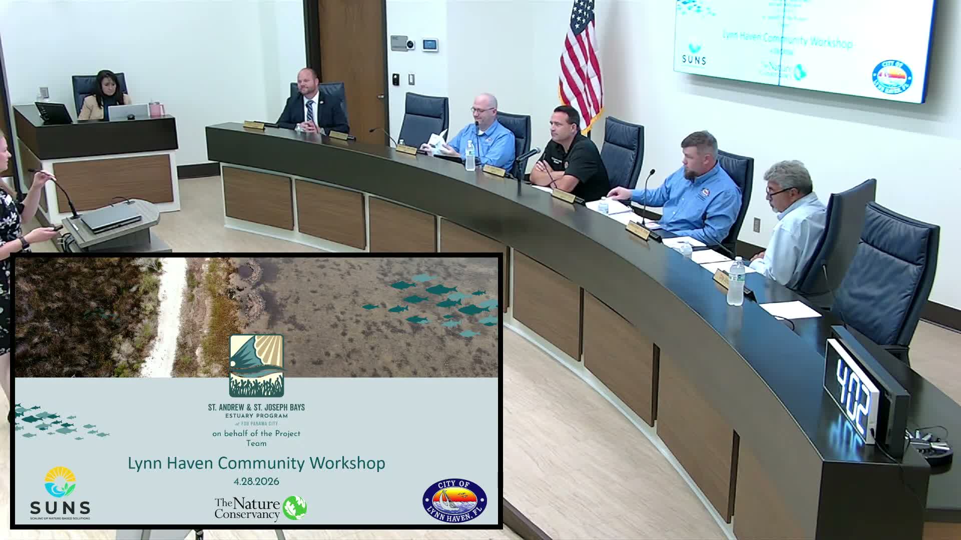 Lynn Haven reviews early designs and costs for two "living shorelines" to slow erosion