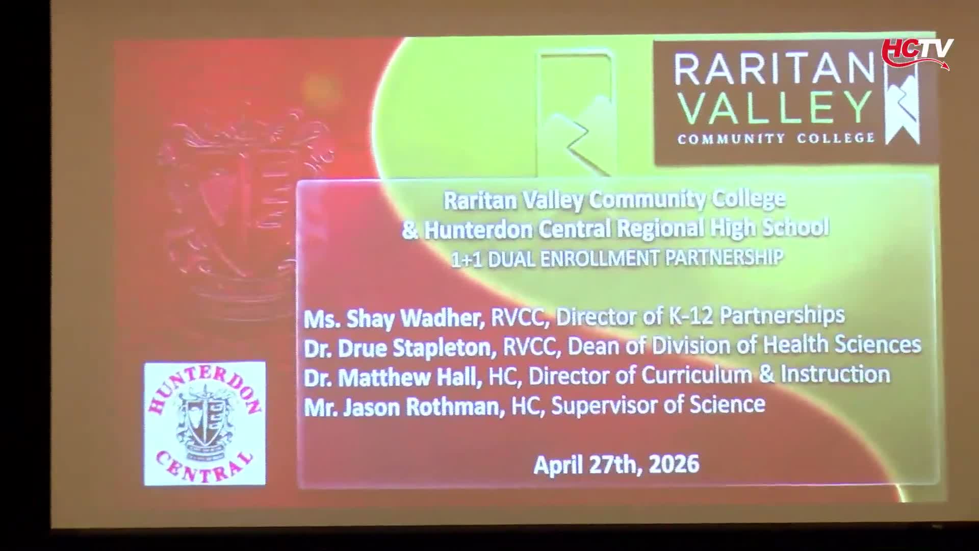 Hunterdon Central and RVCC outline '1+1' pathway to let Biomed students earn up to an associate's worth of credits in high school