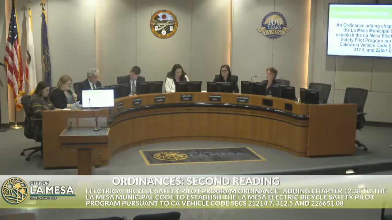 La Mesa council delays vote on e‑bike safety pilot after extensive public comment