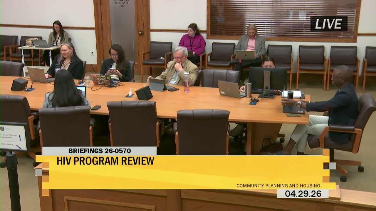 Denver committee hears briefing on Ryan White HIV services, funding pressures and gaps in viral suppression