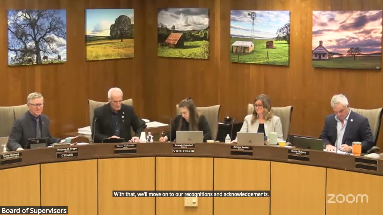 Calaveras supervisors adopt proclamations, approve behavioral health contracts and pause a commercial rate study