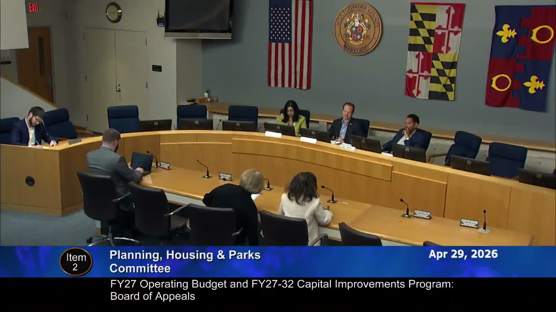 Committee approves maintenance budgets for Board of Appeals and OZA; People's Counsel funding discussed but likely symbolic this year