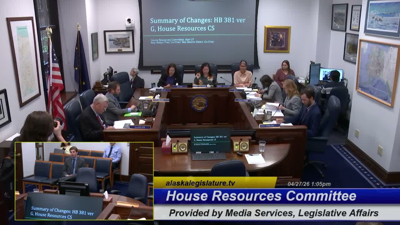 House Resources committee adopts substitute for HB 381, rewrites tax treatment for Alaska LNG project