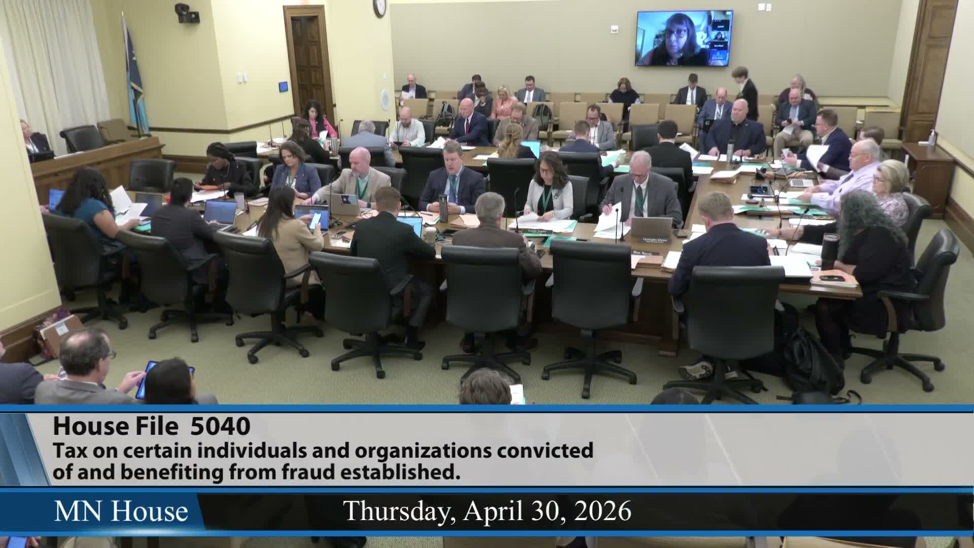 'Take It Back' Act would impose 100% tax on certified public‑fund fraud; committee adopts amendment and lays bill over