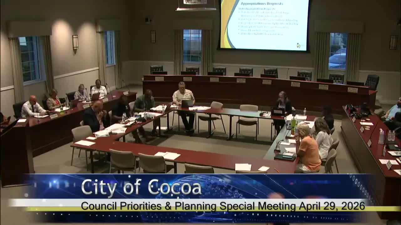 Cocoa council extends city manager’s contract amid budget briefing and Brightline push; vote 4–1