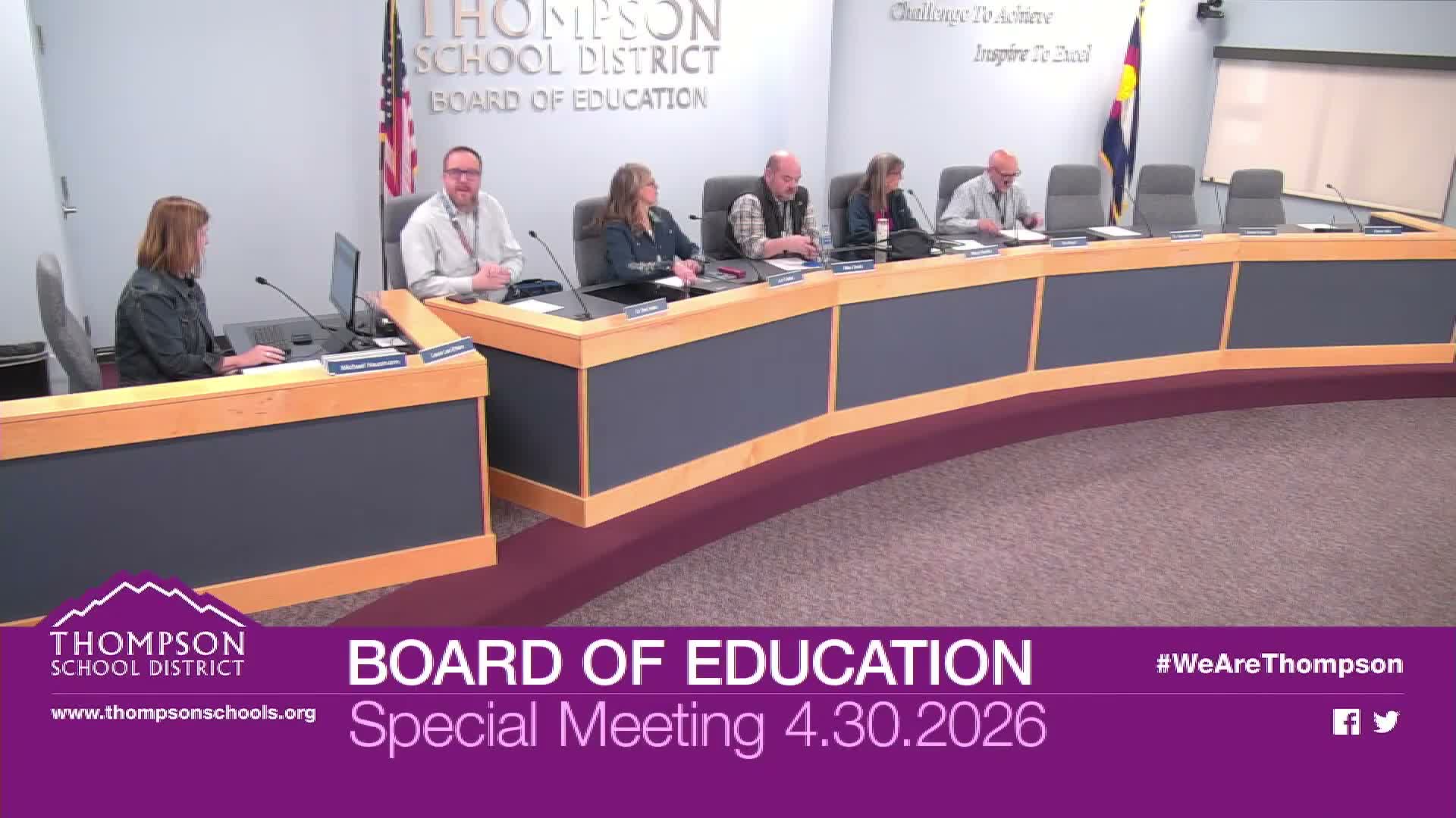 Thompson School District board votes to enter executive session on bargaining and superintendent evaluation