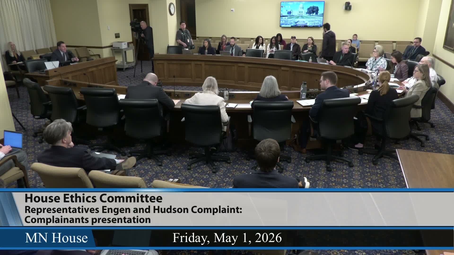 House Ethics Committee holds probable‑cause hearing on complaints that Reps. Engen and Hudson left committee to drink