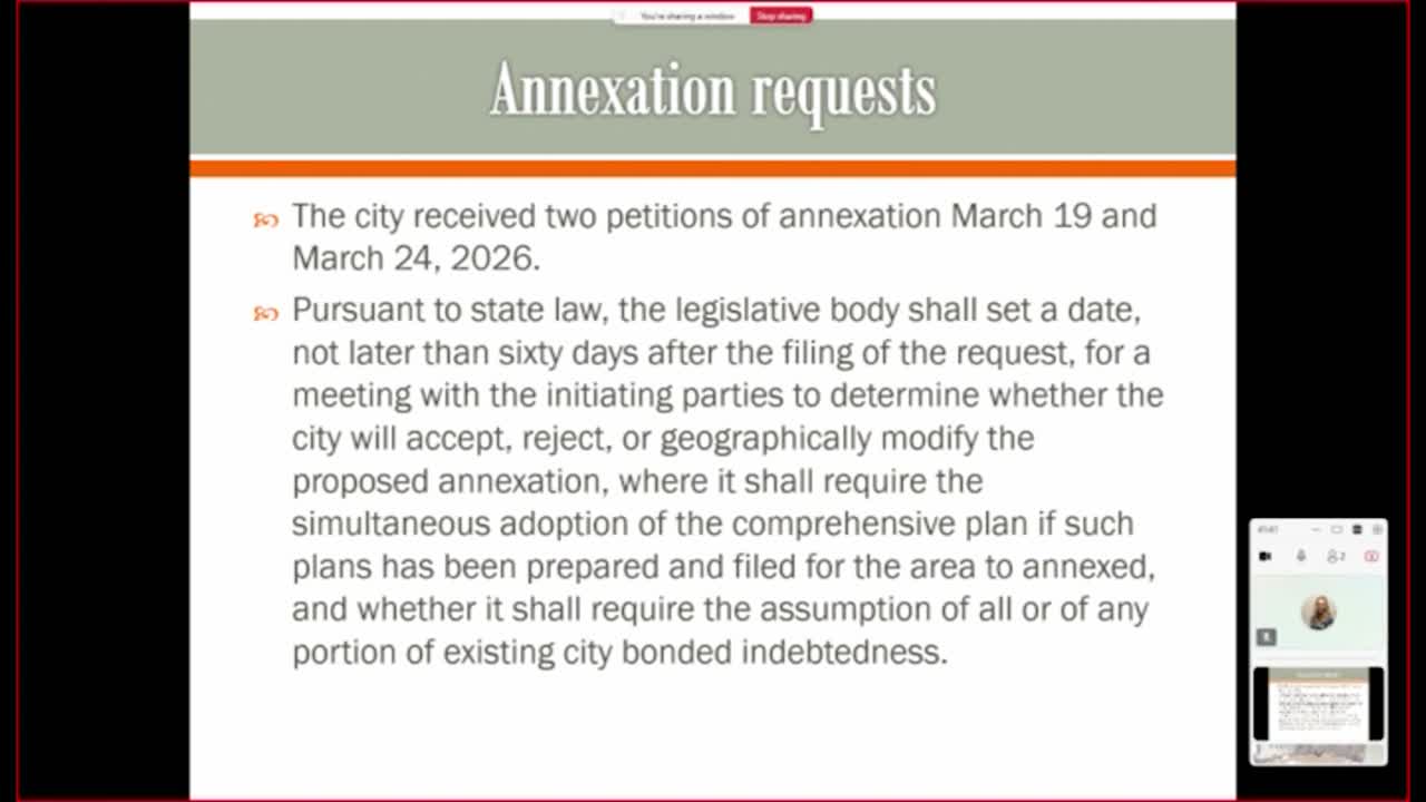 Enumclaw council hears staff on two annexation petitions; council asks staff to prepare separate resolutions and consult city attorney