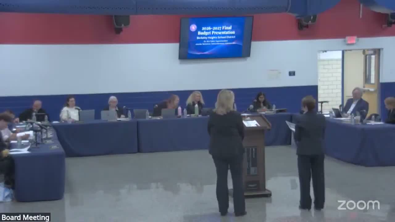Berkeley Heights board adopts final 2026–27 budget after late $517,402 health‑insurance increase