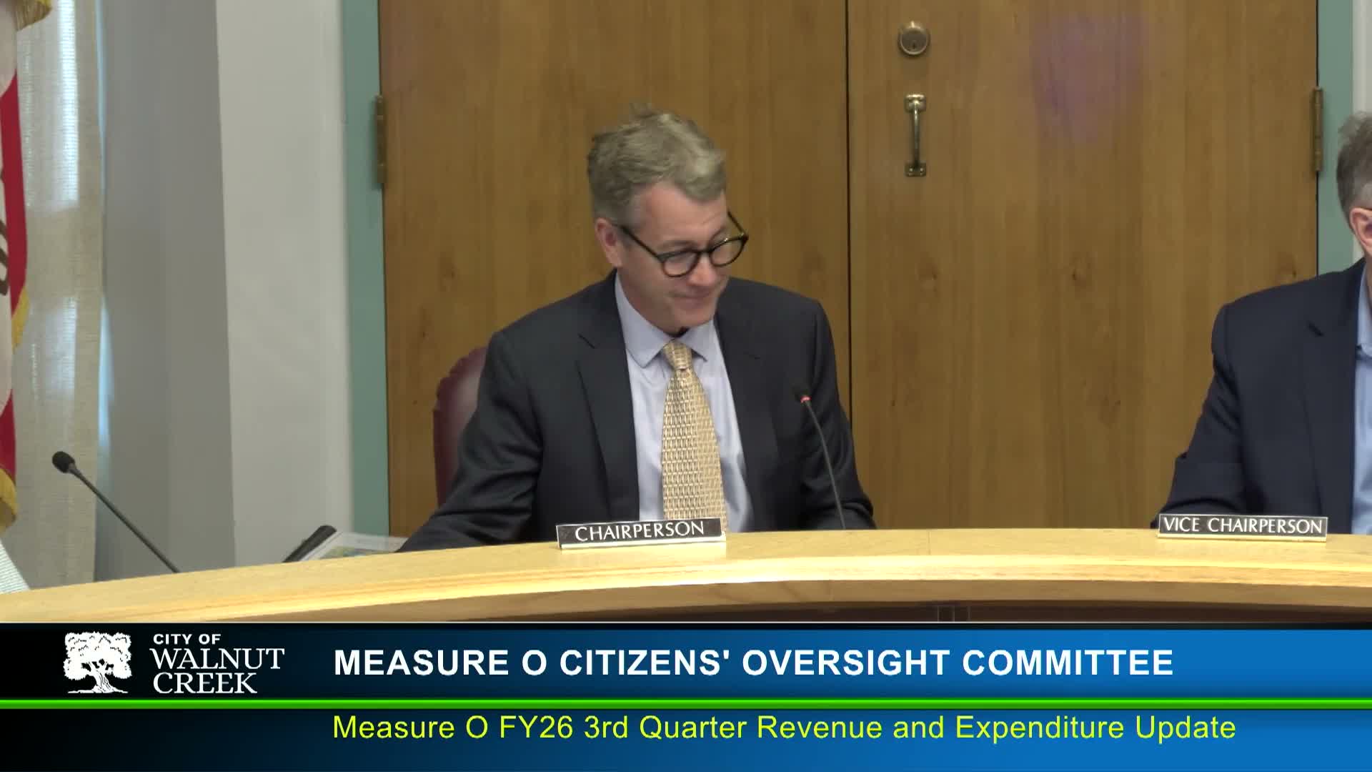 Measure O oversight committee refers FY26 third-quarter update to Walnut Creek City Council