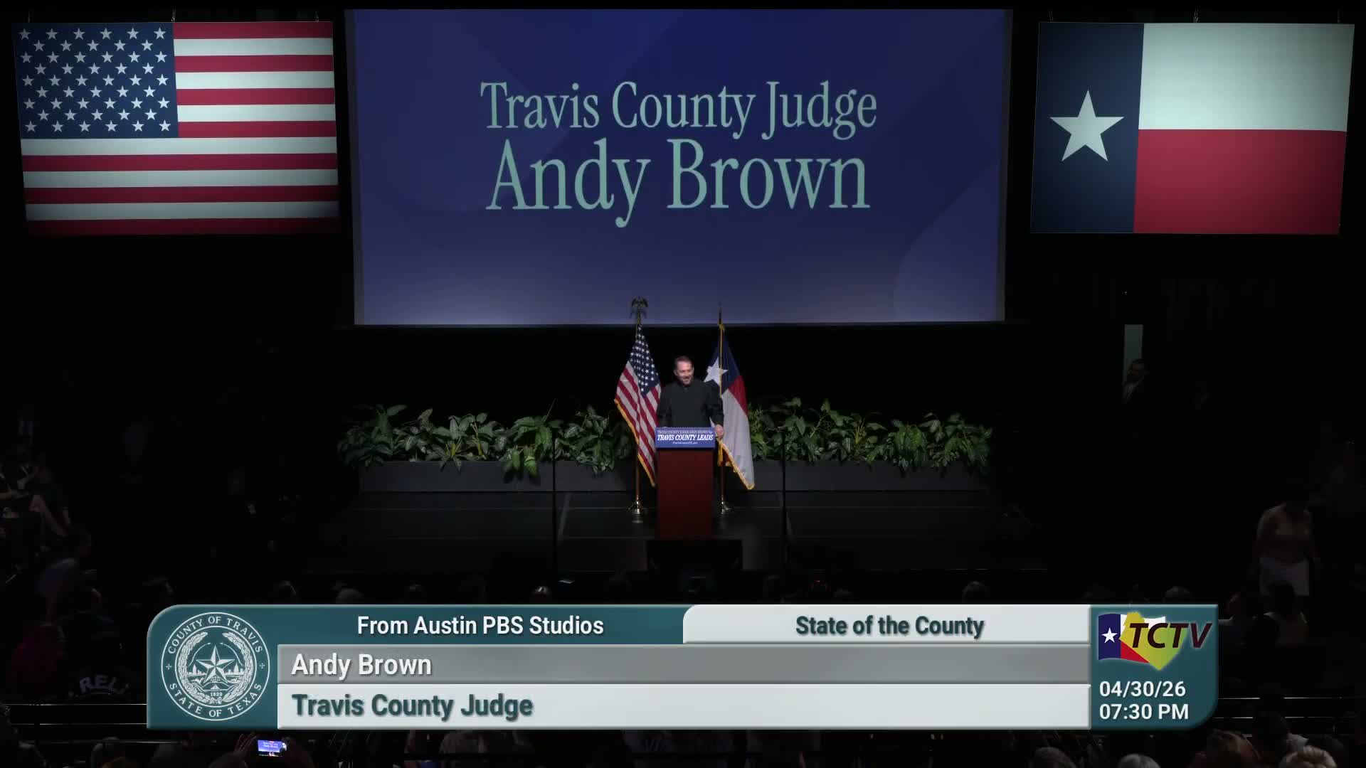 Travis County Judge Andy Brown outlines childcare, housing and mental-health investments in State of the County address