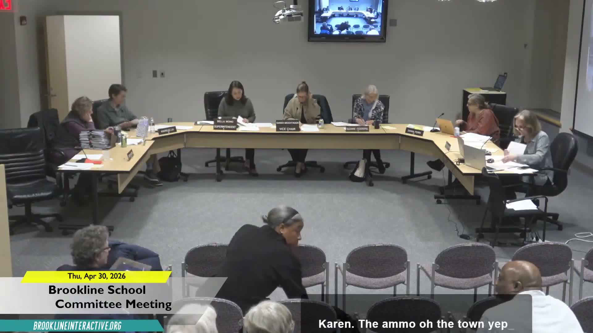 Brookline School Committee adopts amended civil‑rights policy and approves MOU, MOA endorsement and an appointment