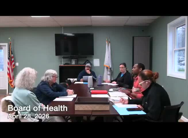 Hubbardston health inspector urges board to align commercial water‑testing rules with state guidance