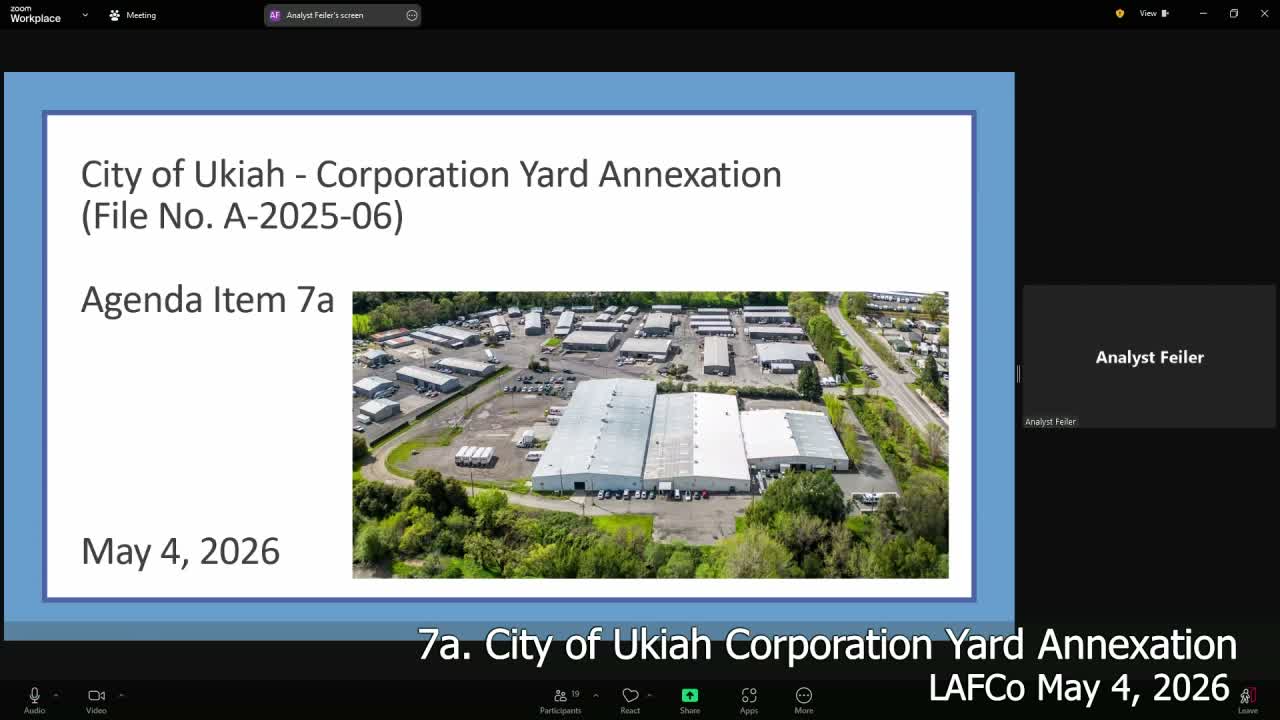 LAFCO conditionally approves Ukiah corporation yard annexation, finds CEQA exemption