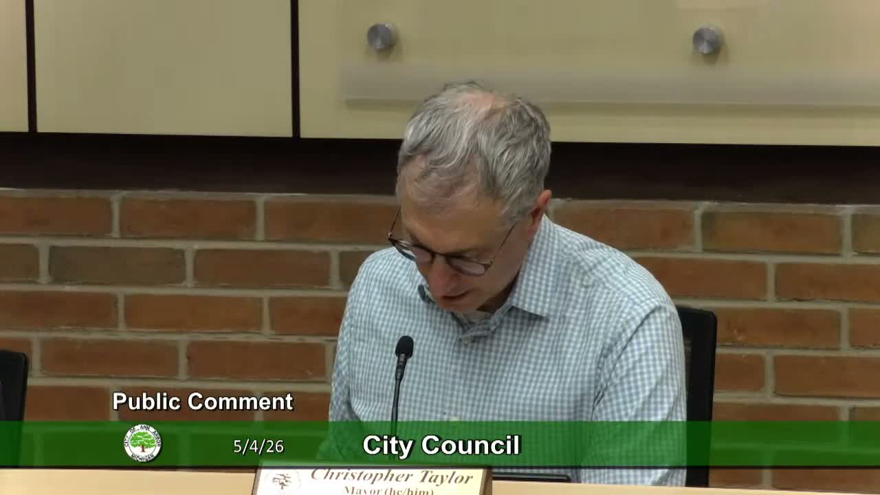 Callers urge Ann Arbor to oppose military aid to Israel; public comment includes charged allegations