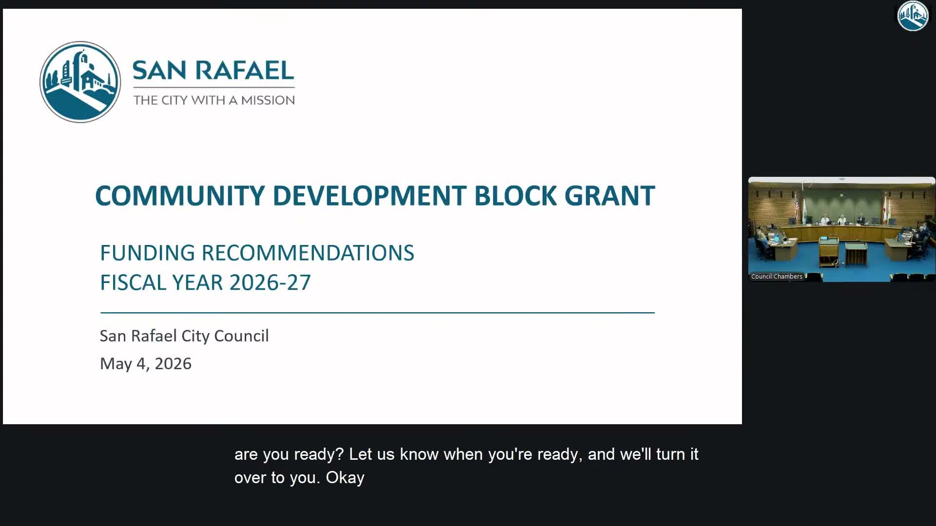 San Rafael recommends $508,000 planning-area share for CDBG projects; council forwards allocations to Marin County