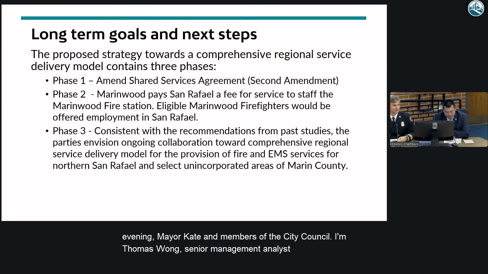 San Rafael directs staff to advance phased plan to stabilize Marinwood fire and EMS services