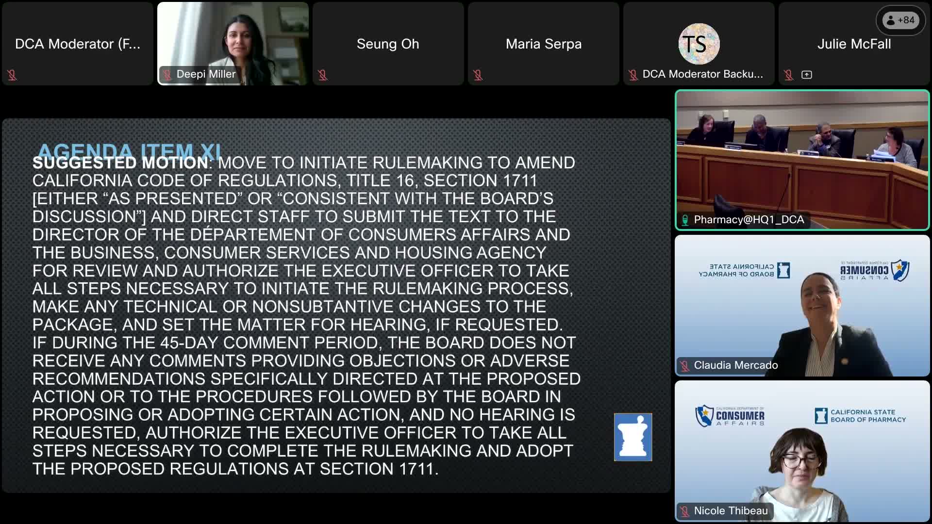 Board approves multiple FAQs, self‑assessment forms and takes positions on pharmacy legislation