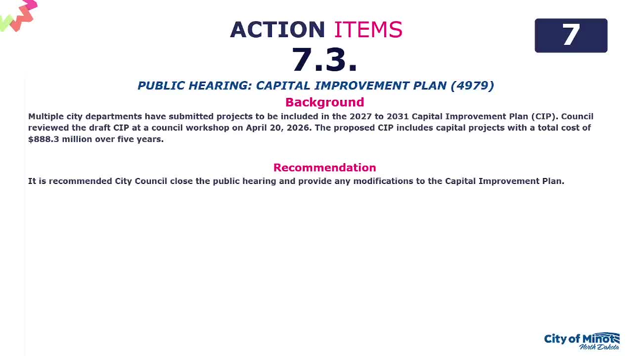 City presents $888 million five-year CIP; residents raise concerns about a cemetery sidewalk and flood-control costs