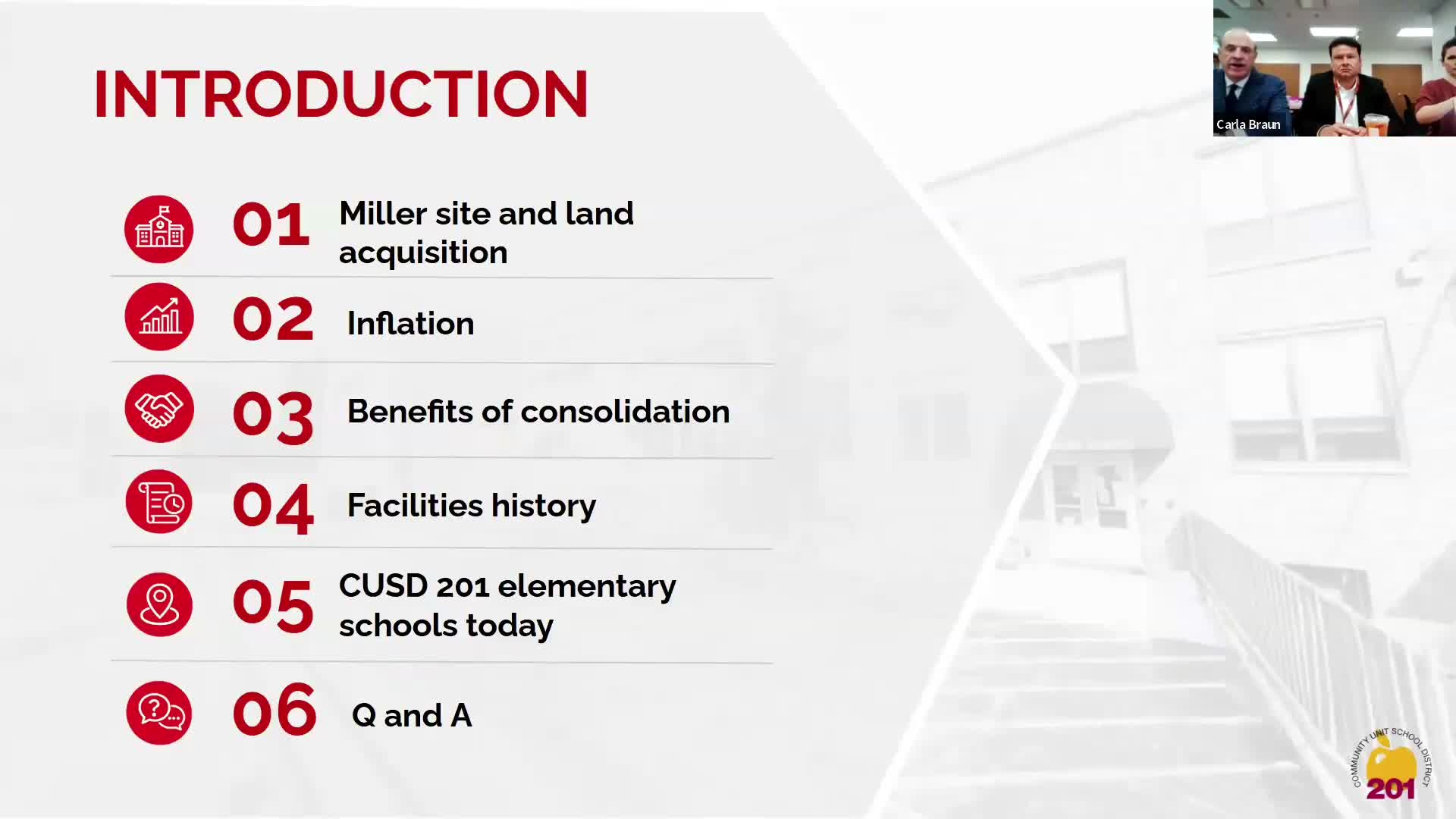 CUSD 201 presents Miller Elementary consolidation plan, cites $70 million construction estimate and referendum requirement