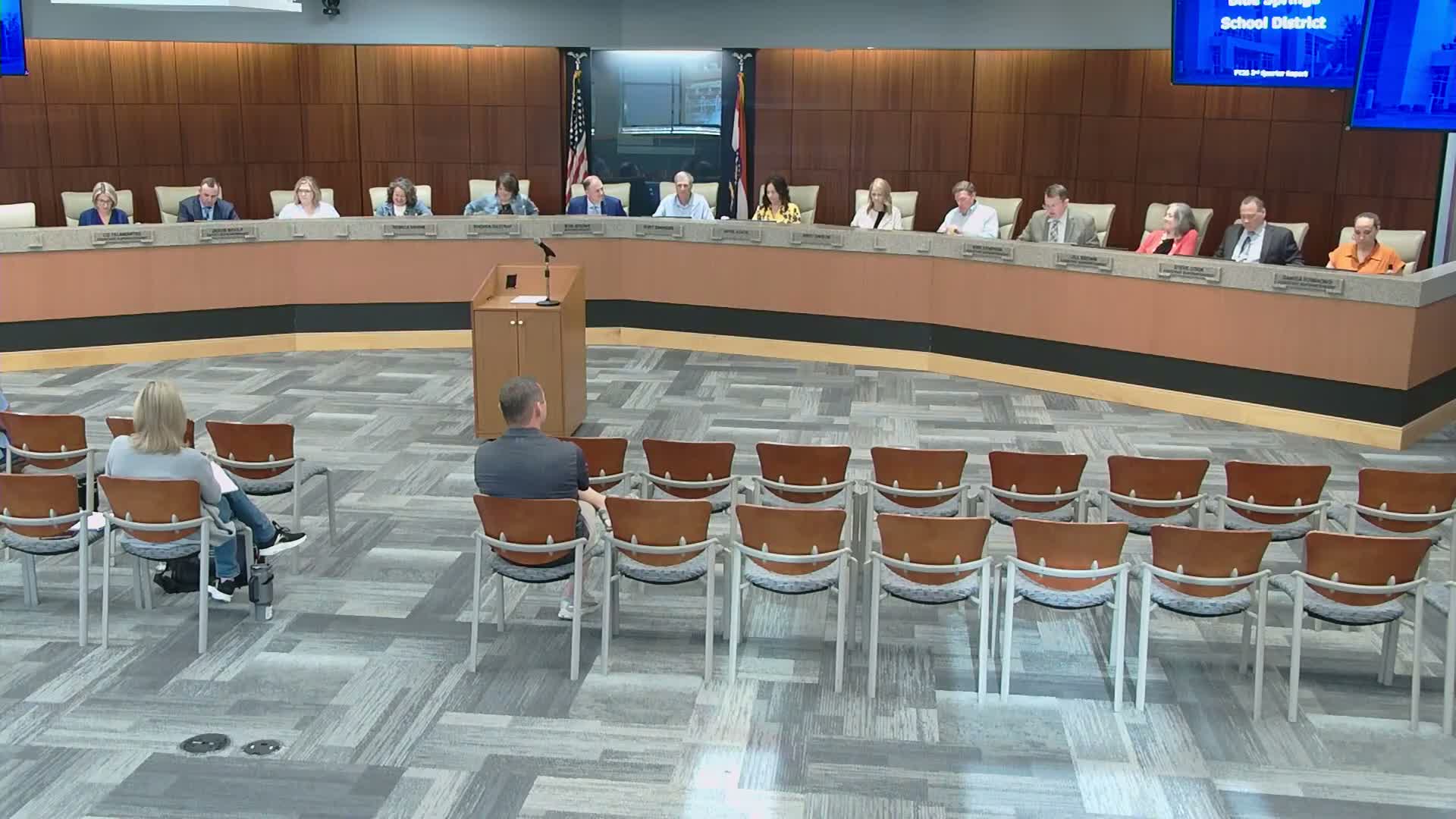 Blue Springs R‑IV reports roughly $6.1 million midyear revenue shortfall; board to form finance committee