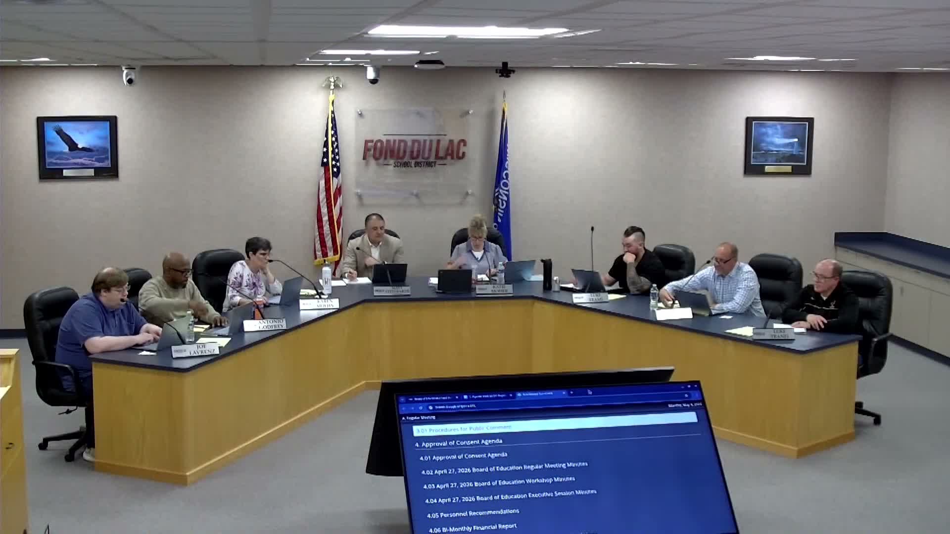 Fond du Lac board approves consent agenda, policy updates and CESA delegates; hears public comment