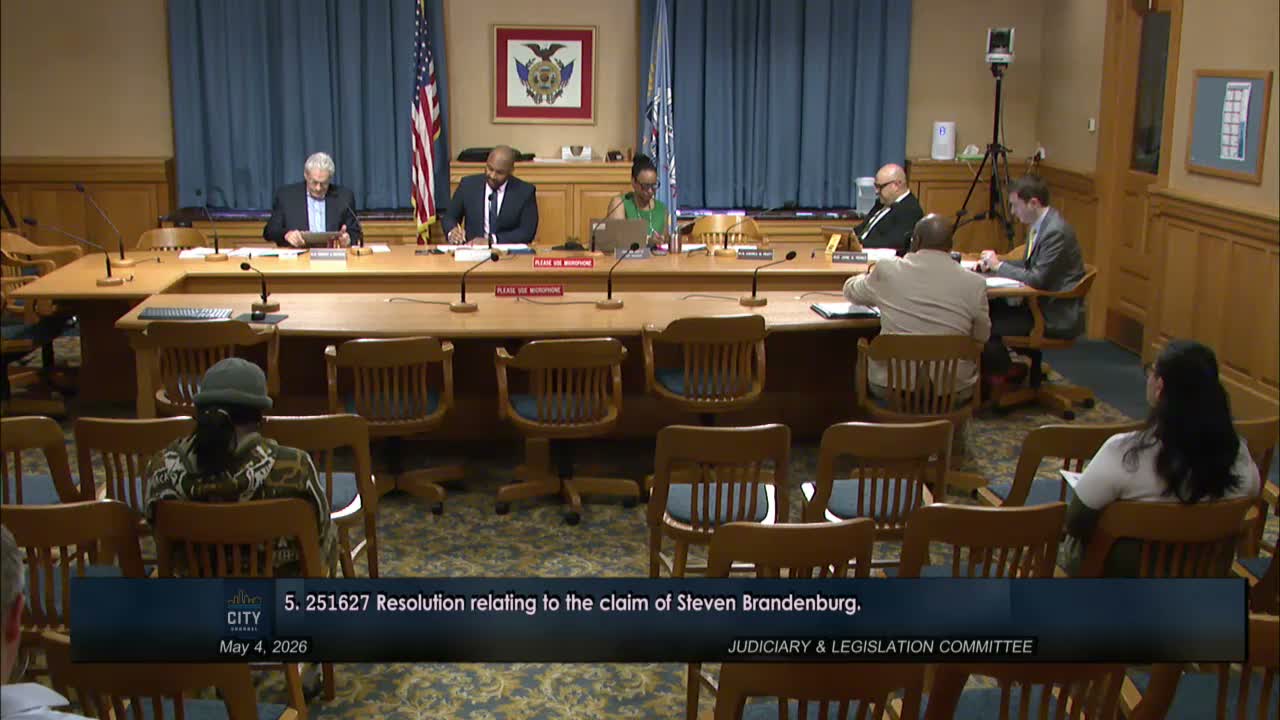 Committee recommends denial of resident's manhole-cover damage claim after storm