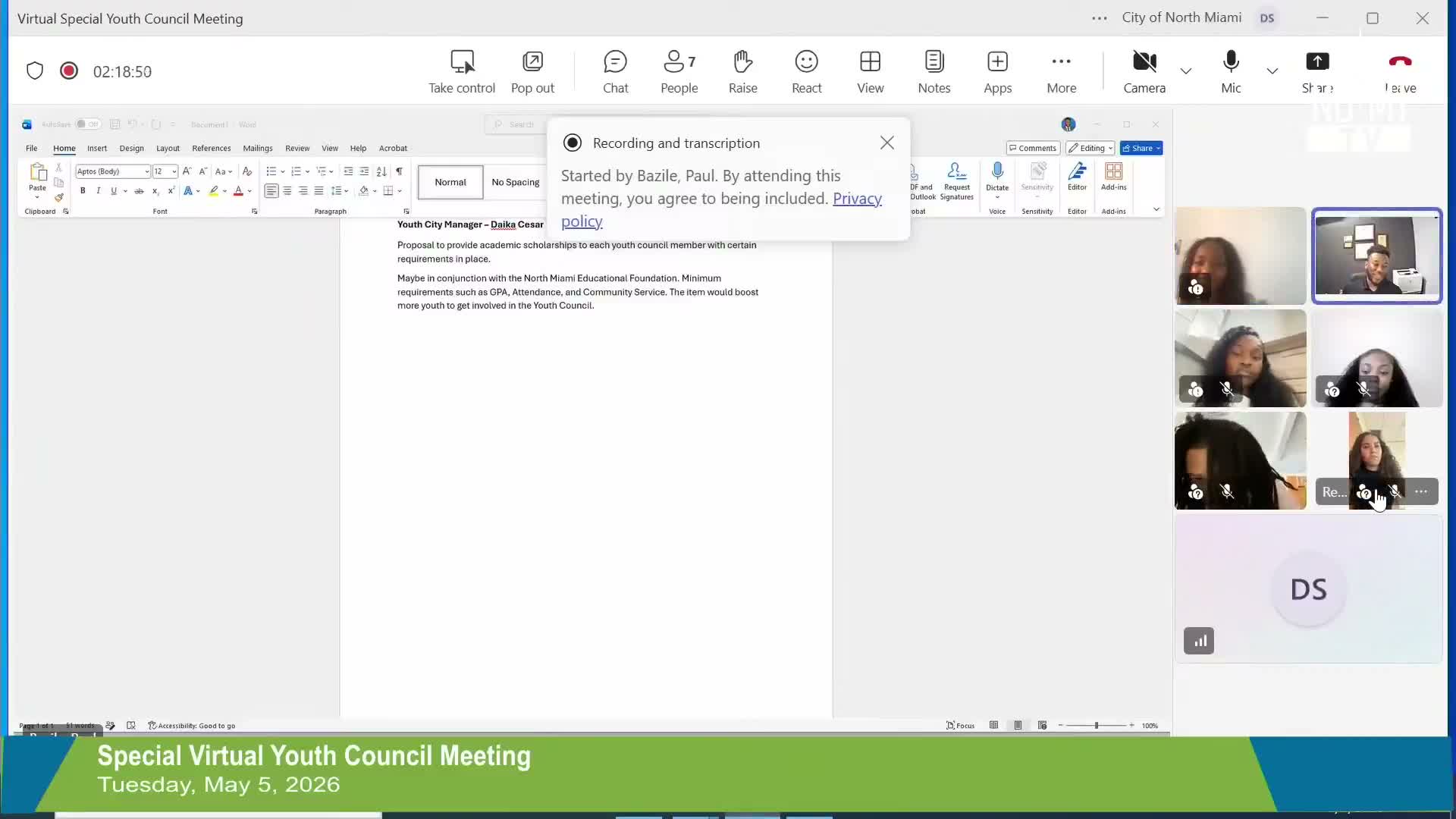 North Miami youth council proposes nonvoting 'youth alternate' seats on city boards