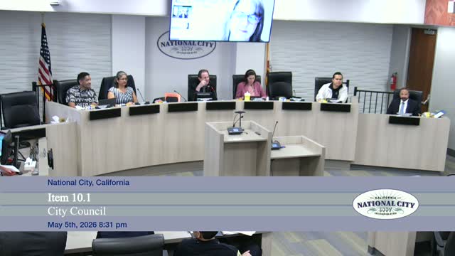National City council OKs HUD allocations for 2026–27 and backs housing rehab loan; votes on consent items and personnel actions