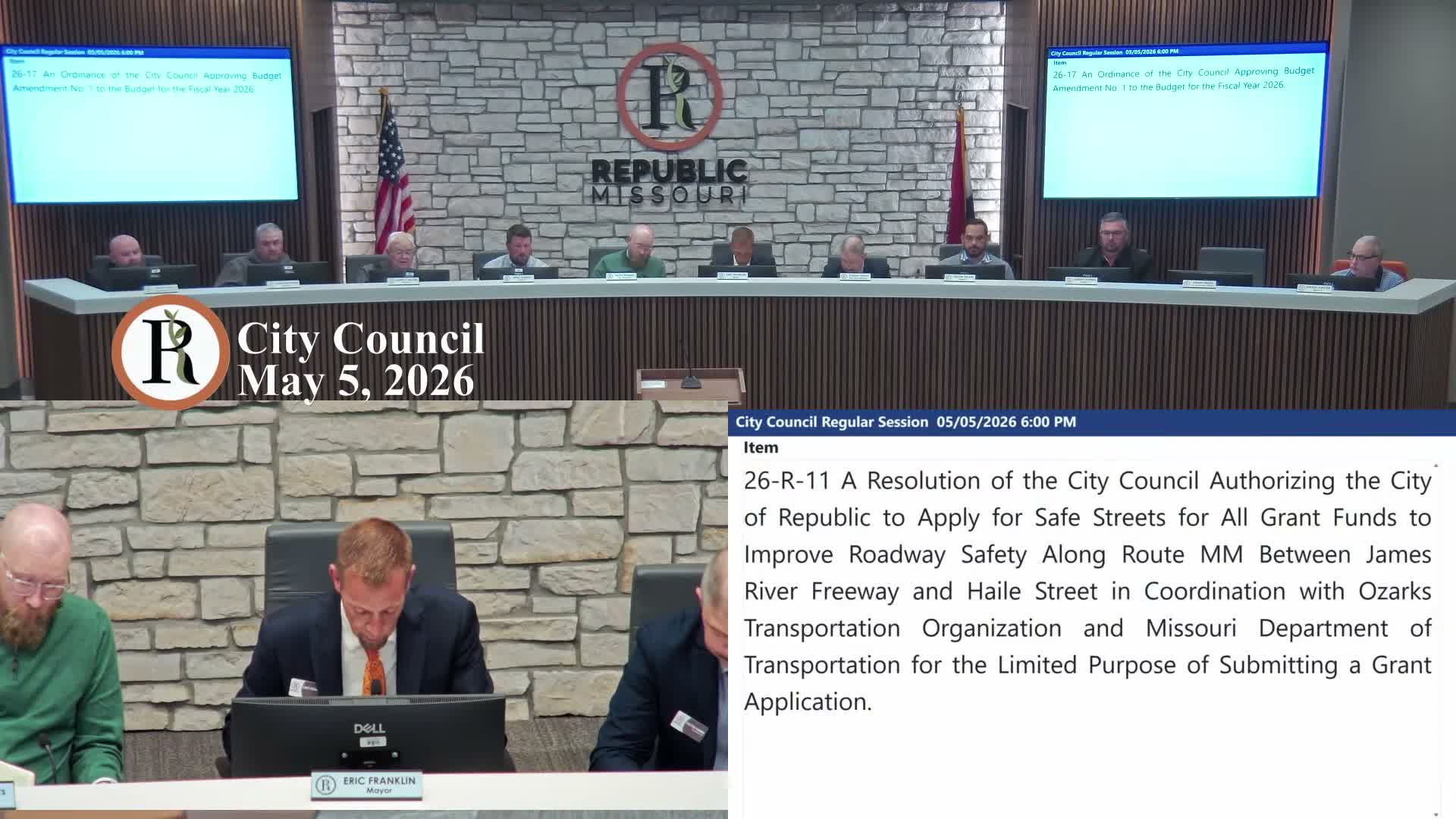Republic council authorizes application for Safe Streets for All grant to fund Route M safety improvements