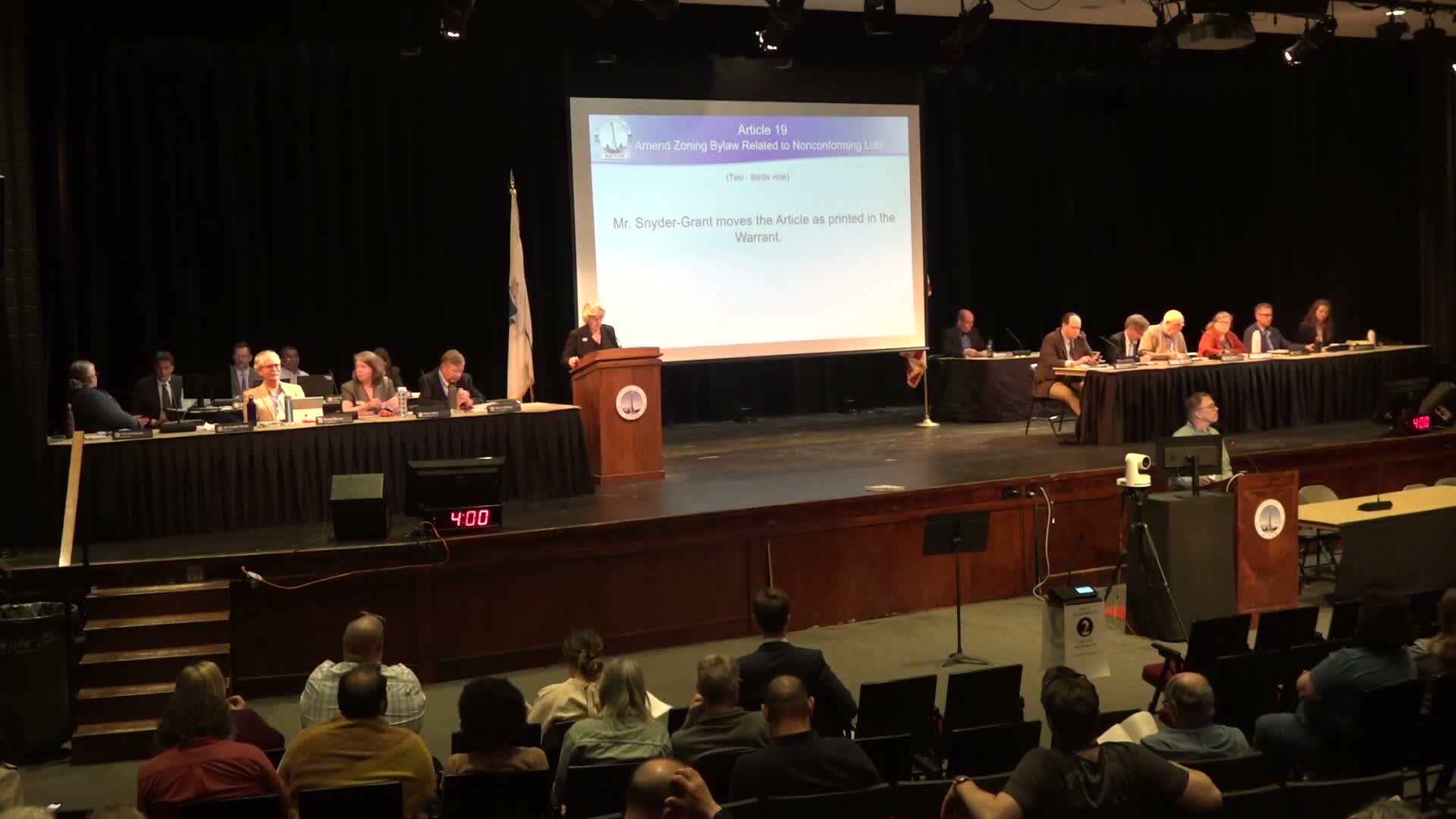 Town Meeting eases rules for homeowners on nonconforming lots, sets 1,000‑sq‑ft threshold for ZBA review