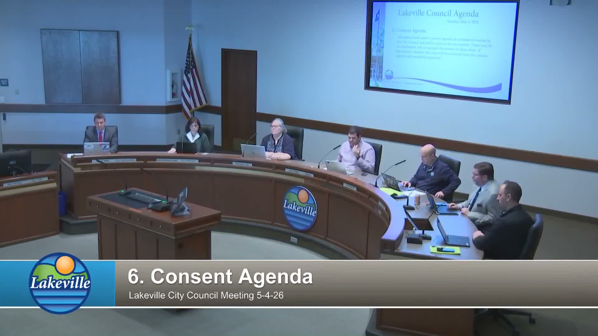 Lakeville council approves water‑treatment engineering agreement, business‑park and 51‑home plat; grants stadium alcohol license